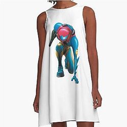 Samus Fusion Suit Metroid Dress A-Line