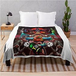 Vintage Metroid Dread Throw Blanket
