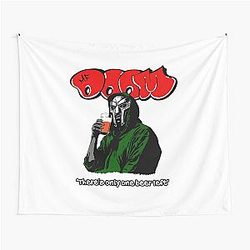 MF Doom Style Mask Drinking Pose Tapestry