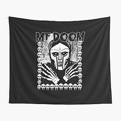 Monochrome MF Doom Masked Figure Tapestry