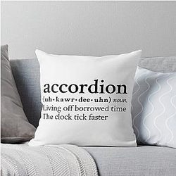 Accordion Living Off Borrowed Time by MF DOOM Throw Pillow