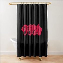Red MF Doom Style Logo Shower Curtain