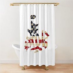 Abstract Red Gold MF Doom Pattern Shower Curtain