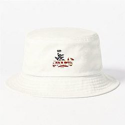 Abstract Red Gold MF Doom Pattern Bucket Hat