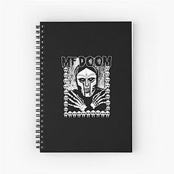 Monochrome MF Doom Masked Figure Spiral Notebook