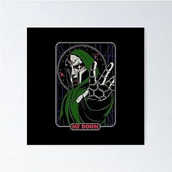 White Hooded MF Doomy Style Gesture Poster