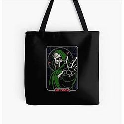 White Hooded M Doom Style Tote Bag