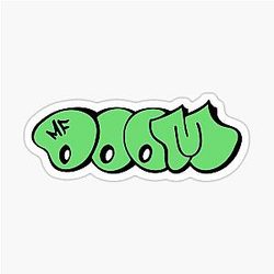 MF Doom Green Bubble Letters Bold Graffiti Sticker