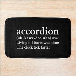 Accordion Living Off Borrowed Time by MF DOOM Bath Mat