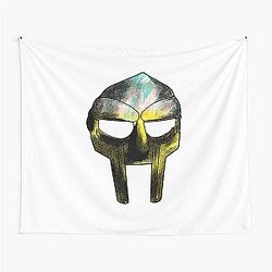 Bronze Metal MF Doom Mask Close Up Tapestry