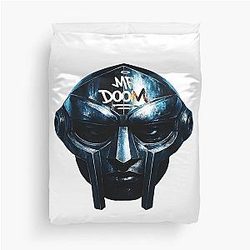 Blue Chrome MF Doom Mask Portrait Duvet Cover