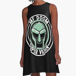 MF Doom Supervillain Mask Hip A-Line Dress