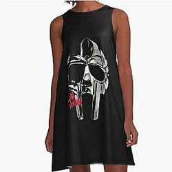Mf Doom Halftone Illustration A Line Dress