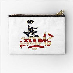 Red Gold MF Doom Pattern Zipper Pouch