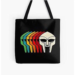 MF Doom Mask Retro Color Stack Minimalist Layers Tote Bag