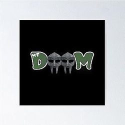 MF Doom Mask Double Icon Bold Lettering Green Theme Poster