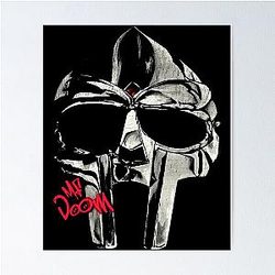 MF DOOM Halftone Illustration Poster
