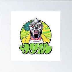 Yellow Hoodie MF Doom Mask Poster