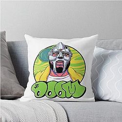 Yellow Hoodie MF DOOM Mask Portrait Throw Pillow