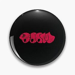 Red Bubble MF Doom Style Logo Pin