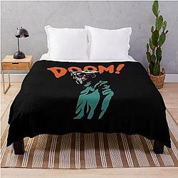 Orange Splash MF Doom Style Figure Throw Blanket
