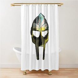 Bronze Metal MF Doom Mask Closeup Shower Curtain