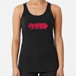 Red MF Doom Style Logo Racerback Tank Top