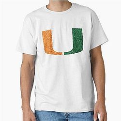 Glitter Miami Hurricanes Sticker - Sparkly College Spirit Decal in Orange & Green Classic T-Shirt