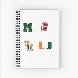 University of Miami Hurricanes Logo History Notebook