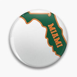 University of Miami Hurricanes State Outline Pin