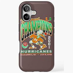 Official Miami Hurricanes 2001 National Champion iPhone Case