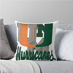 Miami Hurricanes Throw Pillow