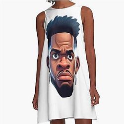 Caricature of Micah Parsons A line dress