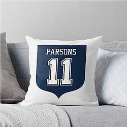 Micah Parsons Emblem Throw Pillow