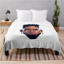 Caricature of Micah Parsons throw blanket