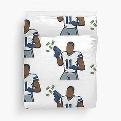 Dallas Cowboys Micah Parsons Making It Rain Sticker Duvet Cover