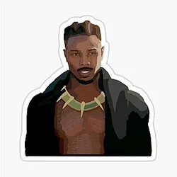 Erik Killmonger and Michael B Jordan in Black Panther Sticker