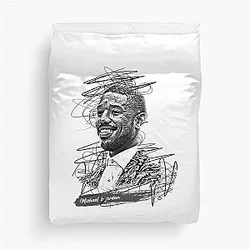 Gift Idea Michael Jordan Sketch Art for Michael B Jordan Birthday Duvet Cover