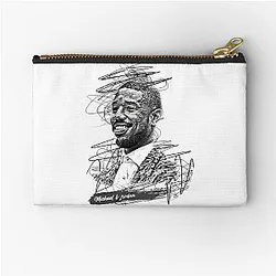 Gift Idea Michael Jordan Abstract Sketch Art for Birthday Michael B Jordan Gifts Zipper Pouch