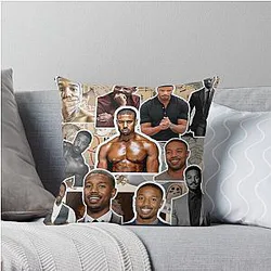michael b jordan photo throw pillow