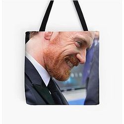 Michael Fassbender Portrait All Over Print Tote Bag