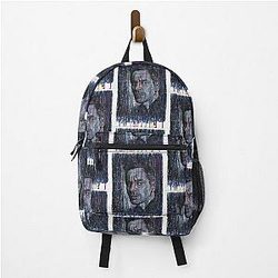 Michael Fassbender Hand Drawn Oil and Ink Portrait Backpack
