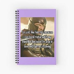 Michael Fassbender as Erik Lehnsherr Spiral Notebook