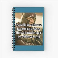 Michael Fassbender as Erik Lehnsherr Spiral Notebook