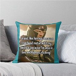 Michael Fassbender as Erik Lehnsherr Throw Pillow
