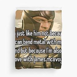 Michael Fassbender as Erik Lehnsherr Duvet Cover