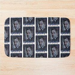 Michael Fassbender Hand Drawn Oil Portrait Bath Mat