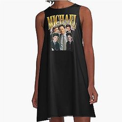 Michael J Fox Retro Vintage 80s Actor Nostalgia A-Line Dress
