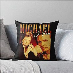 Michael J. Fox 90s Retro Art Throw Pillow