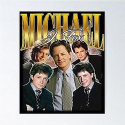 Michael J. Fox Retro 80s Actor Poster